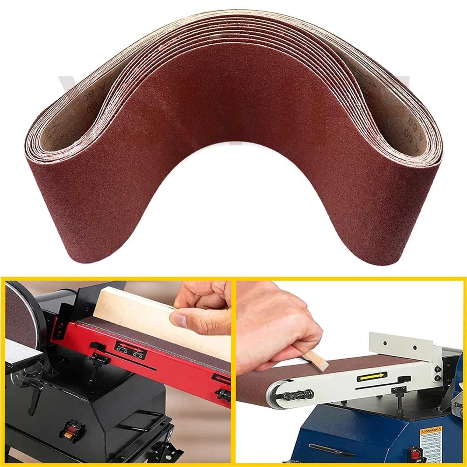 5PCS 1220x150mm Nastri abrasivi 6x48 pollici Ossido di alluminio abrasivo for la macinazione del legno Lucidatura dei metalli Accessori for smerigliatrice a nastro(5PCS 320 Grit)