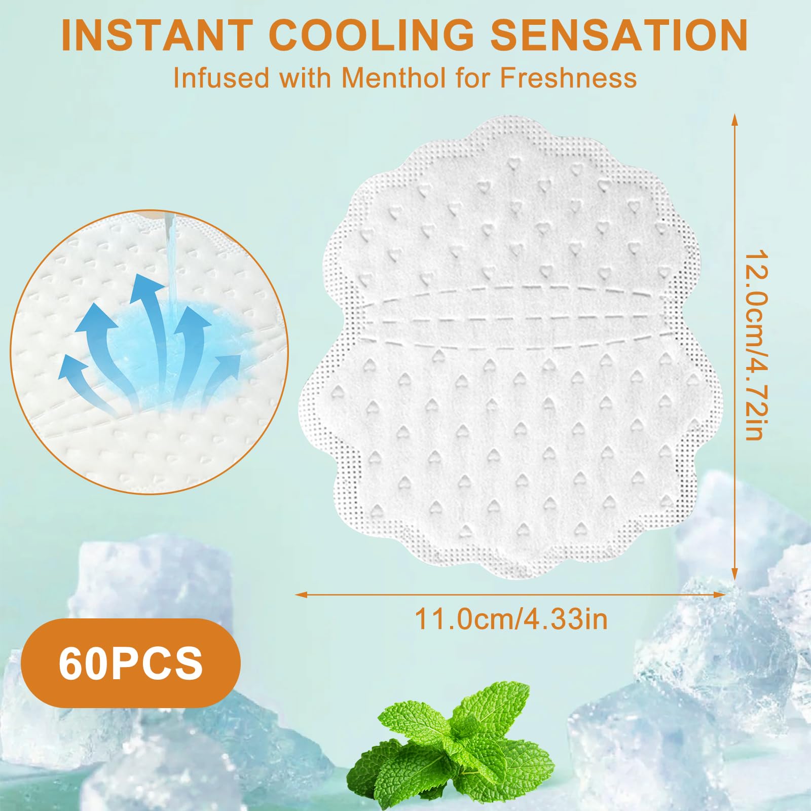 Almohadillas Sudor Axilas 60 Piezas, Sobaqueras Sudor Autoadhesivas Invisibles, Antitranspirante Axilas con Efecto Mentol, Absorbentes Contra Manchas y Olor, para Hombre y Mujer