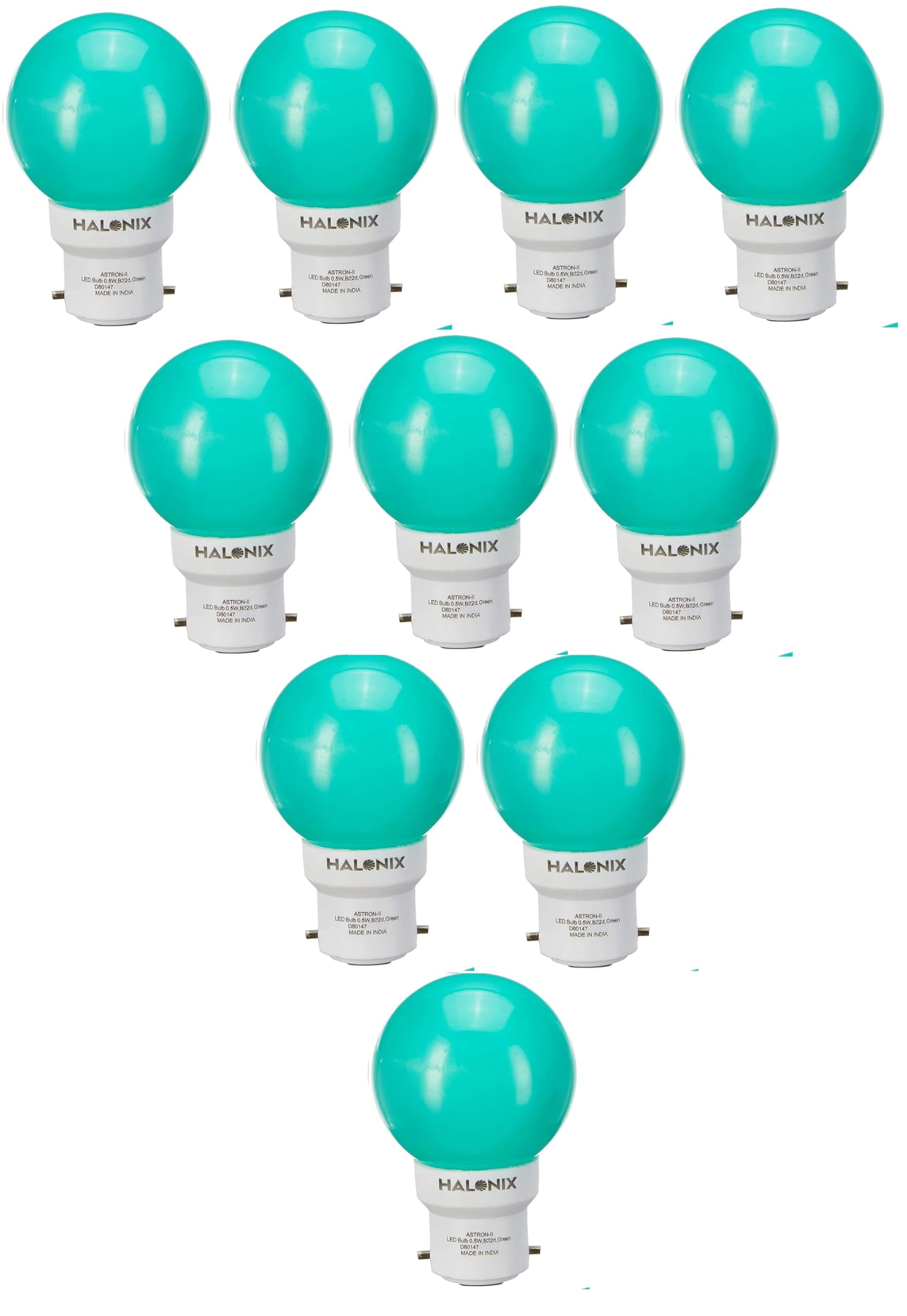 Halonix B22 0.5-Watt Led Night Bulb (Pack of 10, Green, Round)-picture-17