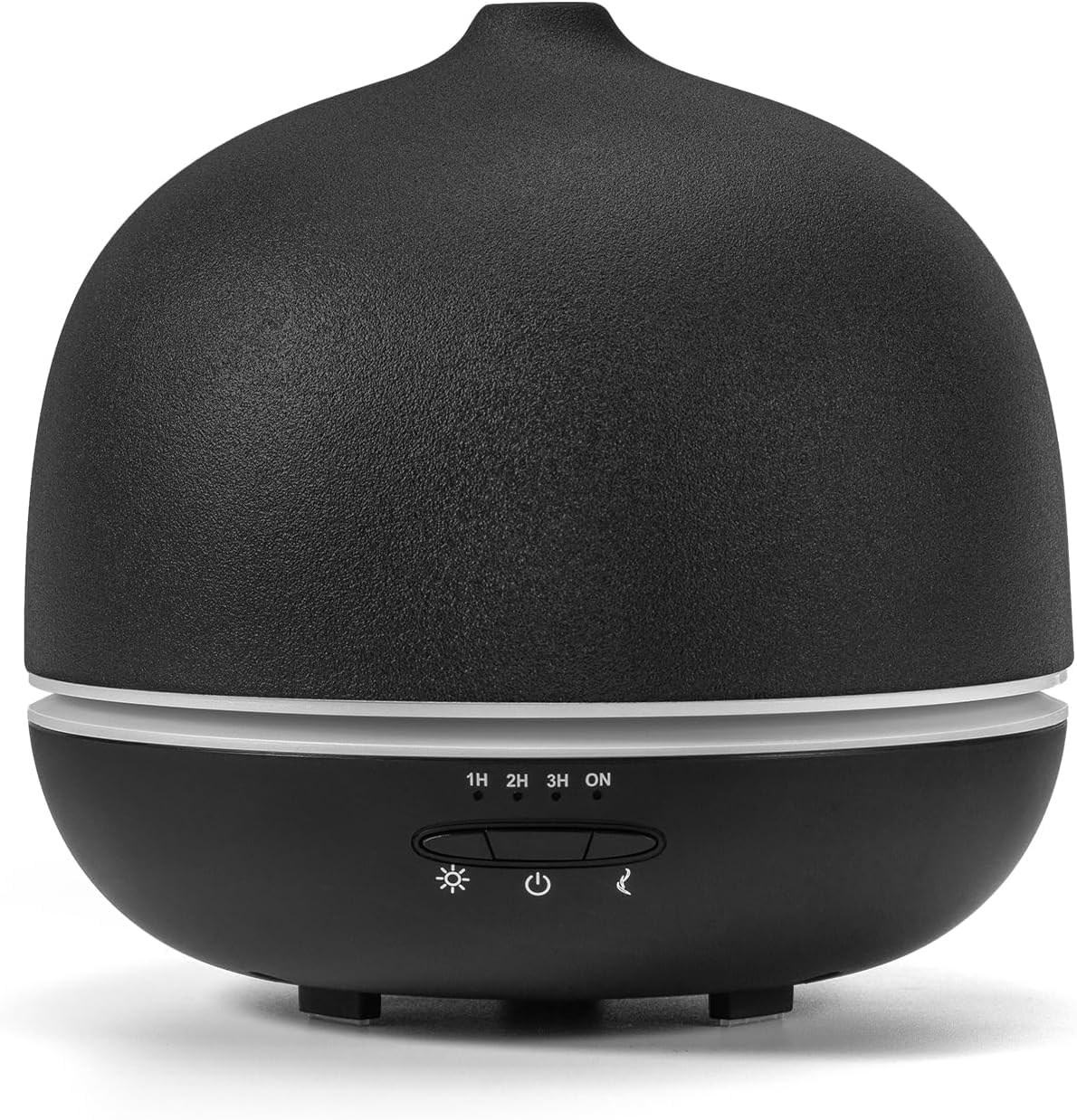 JESMAY Diffusore di aromi in ceramica per oli essenziali, 500 ml, umidificatore nero, striscia di luce ambientale a 7 colori, con timer, spegnimento automatico anidro