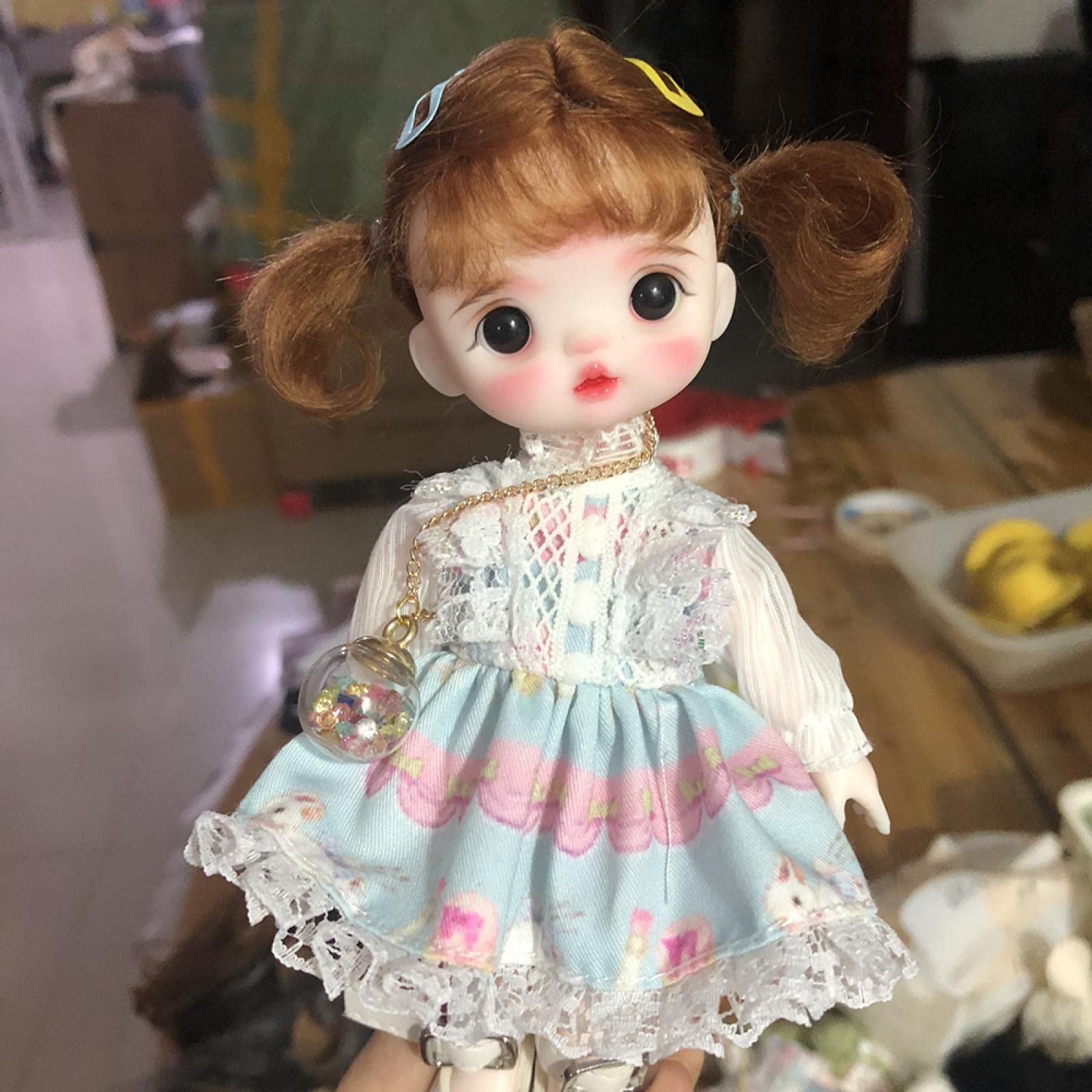 GSDJU reborn dolls,girl,realistic,baby doll,Bath dolls,doll, ointed doll SD BJD blyth doll hand make up doll 17cm dolls like holal doll with cloth