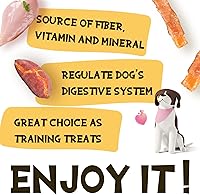 Vista 7 de ASMPET Golosinas masticables para perros, tiras de batata envueltas en pollo, aperitivos para perros sin gluten y granos para recompensas