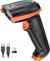 Tera D5100 Wireless 1D 2D QR Barcode Scanner with Battery Indicator - Wired Cordless Handheld Reader for Digital Printed Codes