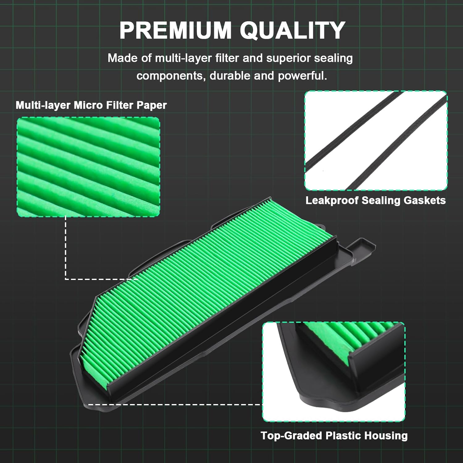 Yinlowa 17215-HL4-A02 Air Filter for 2016-2021 Honda Pioneer 1000/1000-5 M3 M5, UTV Air Cleaner Element Replacement for Pioneer 1000-5 Accessories, Replaces 17215HL4A02