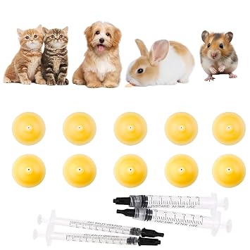 10 Packs Pet Silicone Nursing Nipple for Replaceable teats Mini and Syringes, Puppies,Silicone Kitten Pacifier,Kitten Feeding Syringe,Kitten Supplies,Mini+Original