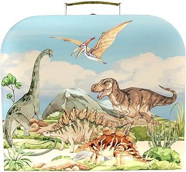 review Monkey & the Parrot Dinosaur Theme Children's Cardboard Paperboard Suitcase