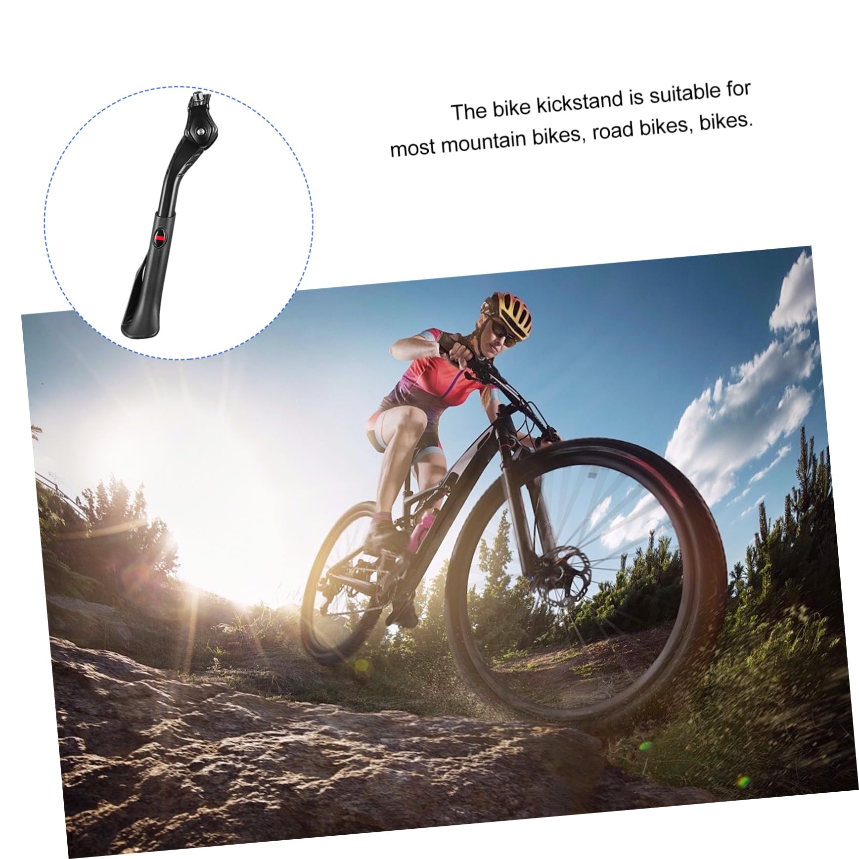 GRIRIW Adjustable Bike Kickstand Non Slip Support for Stable Parking Uneven Ground Durable Foot Brace for Bicycles and Resistant Bike Leg Support