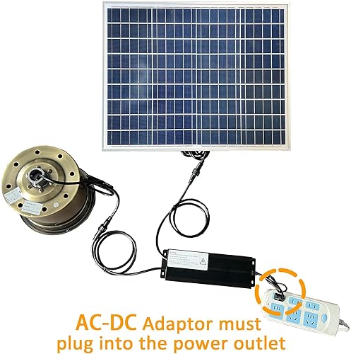 Miniatura 4 de Ventilador de techo solar para exteriores de 52 pulgadas con 5 aspas y panel solar de 60 W para porches, patios, cenadores (batería de operación