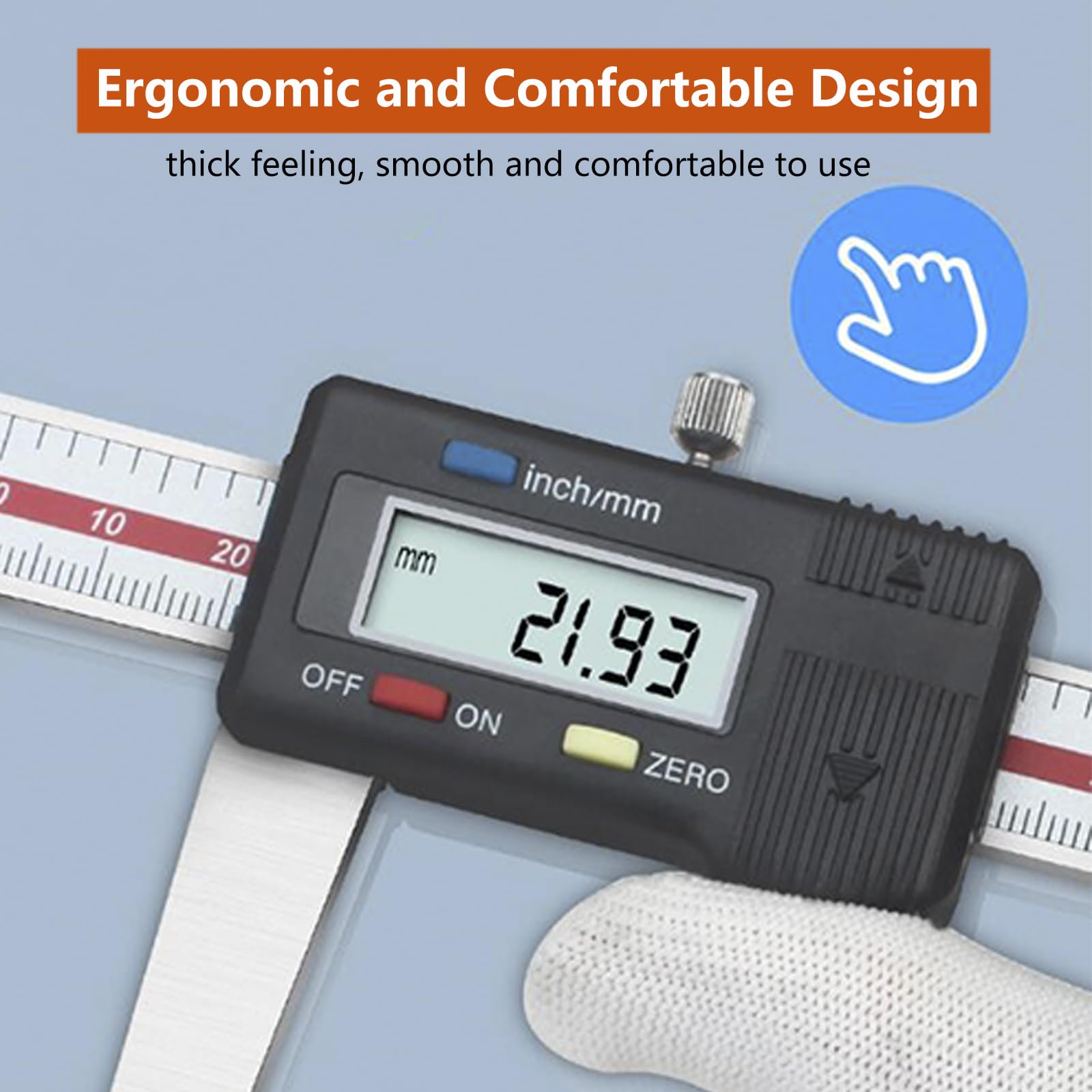 Calibre Digital con Caras de Disco, Pie de Rey Digital de Acero Inoxidable con Pantalla LCD, Profesional Electrónico Vernier Caliper para Medir el Espesor de Láminas Semiflexibles,150mm/6"