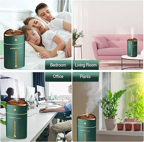 Miniatura 4 de Humidificador para el hogar, niebla fría de llenado superior de 1 litro para bebés y plantas, humidificador de escritorio USB para dormitorio,