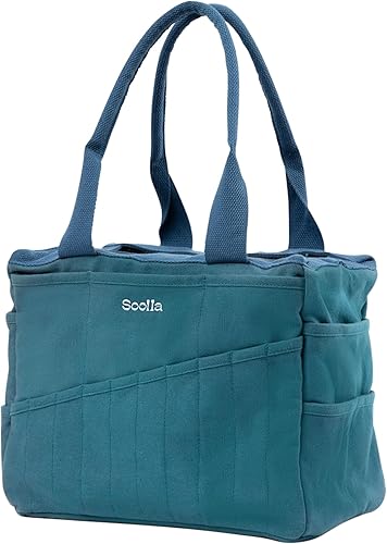 Miniatura 4 de Soolla Bolsa de estudio lavable para suministros de arte y cerámica, bolsa organizadora de proyectos de punto y ganchillo, más de 30 bolsillos, más