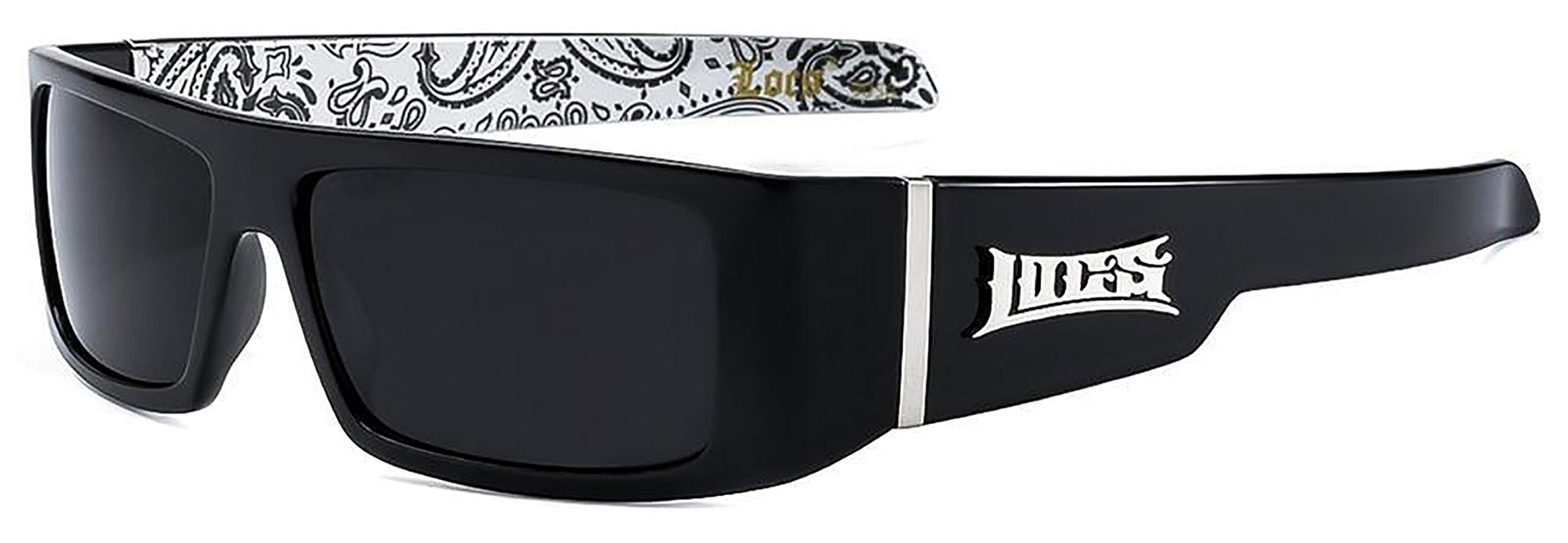 LocsWhite bandana pattern Locs Shades-8LOC9058-BLK-WHT