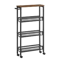 VASAGLE Carrello Cucina Salvaspazio a 4 Ripiani, 45,4 x 13 x 77 cm