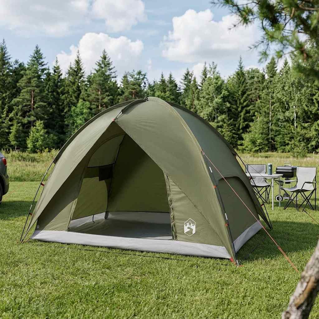 Campingzelt, Kuppel, Grau und Orange, wasserdicht
