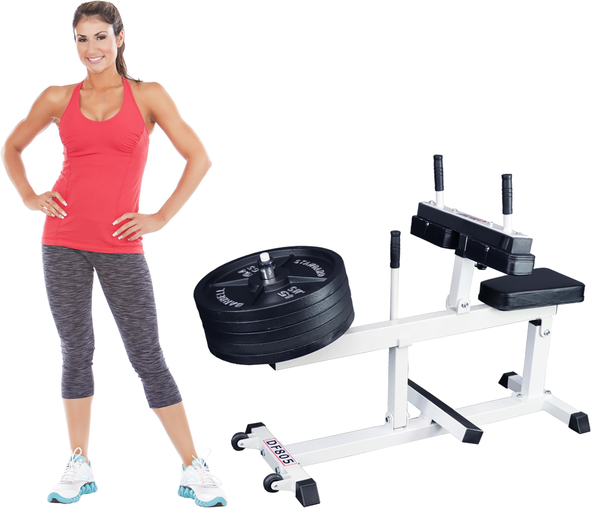 DF805 Seated Calf Machine – 500 LBS Capacity – Seated Calf Raise Leg Exercise Machine - Uses Standard and Olympic Plates