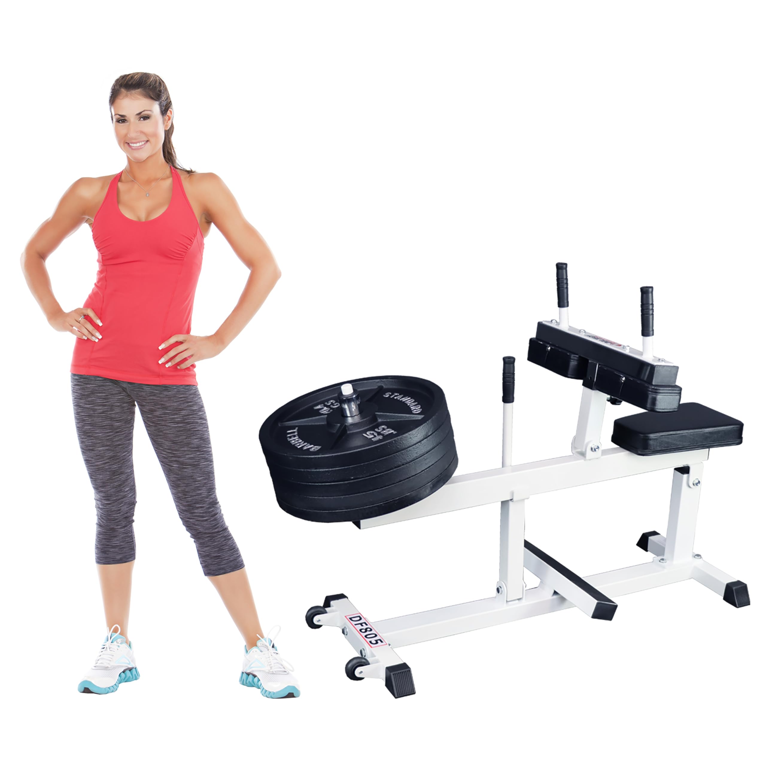DF805 Seated Calf Machine – 500 LBS Capacity – Seated Calf Raise Leg Exercise Machine - Uses Standard and Olympic Plates