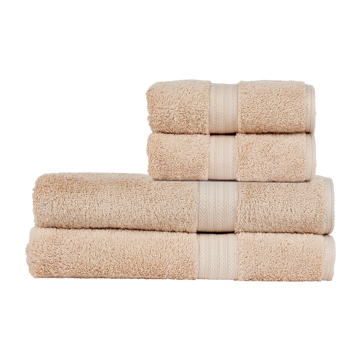 Christy Renaissance 4 Piece Bath Sheet Set | Driftwood Beige | 100% Egyptian Cotton Pile | Luxuriously Soft and Super Absorbent | 675 GSM | 2 Bath Sheets 2 Hand Towels