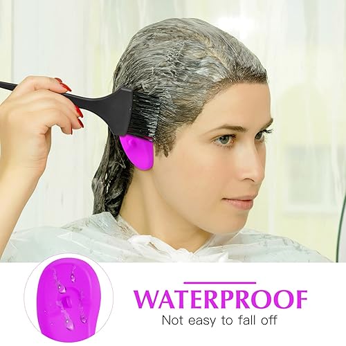 Miniatura 9 de Lurrose 100 piezas desechables para las orejas, 8 unidades, para peluquería, de silicona, para teñir el cabello, protectores de oídos, para el baño