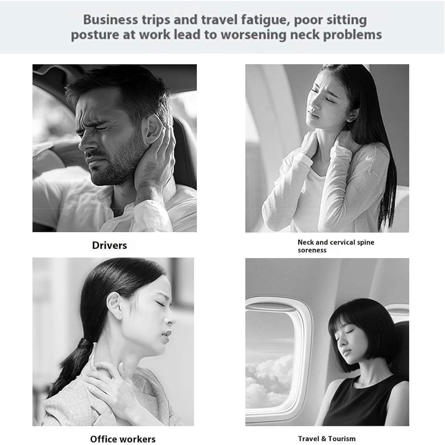 Travelzen Hooded Massage Pillow, Travel Zen Neck Pillow, Nackenkissen Flugzeug mit Kapuze, 3D-Dual-Core-Nackenmassagegerät mit Knetfunktion, Aufblasbares Reisekissen für Flugzeug, Auto, Zug (Orange)