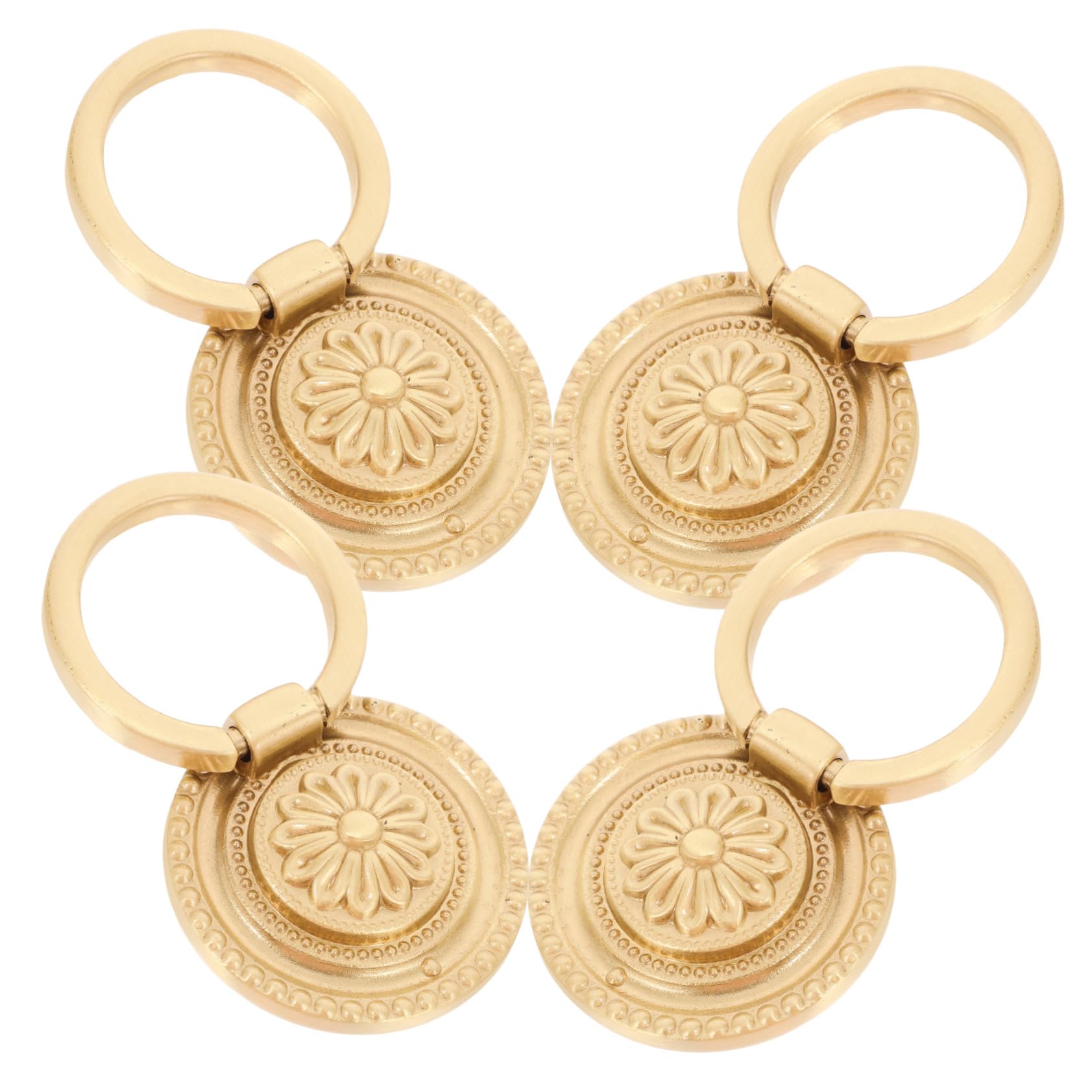 Boutons de porte ronds laiton Homoyoyo avec motif floral rétro pour tiroir et armoire