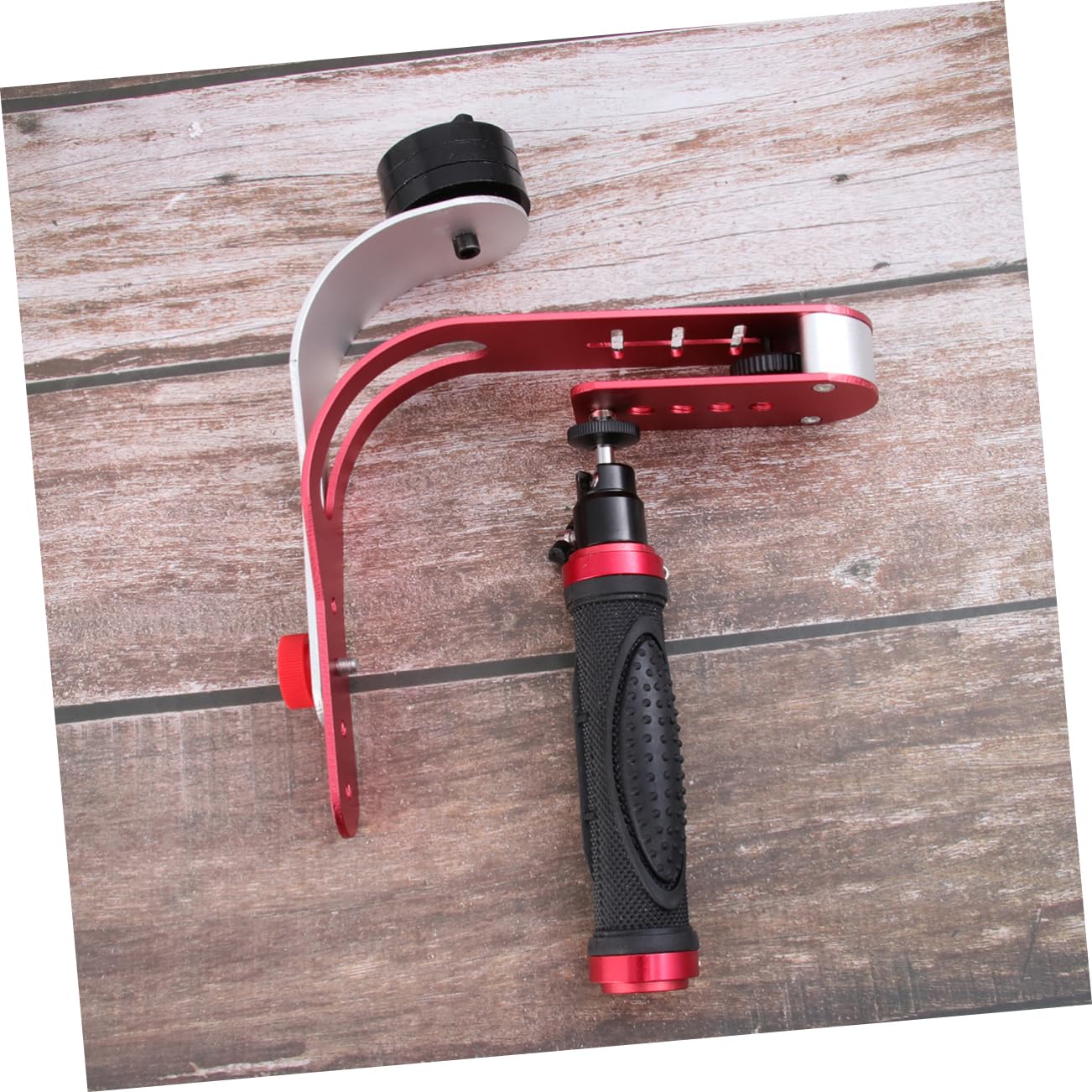 Stabilizzatore per Fotocamera a Arco Portatile in Lega di Alluminio Rosso | Camera e Dv, Supporto Manuale per Riprese in Viaggio, Movimenti Bassi Fluidi, Riduce Vibrazioni