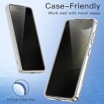 JETech Protecteur d'écran de confidentialité pour Samsung Galaxy S24+ / S24 Plus 5G 6.7-Inch, Film en verre trempé anti-espion, Empreinte digitale ID Compatible, 2-Pack