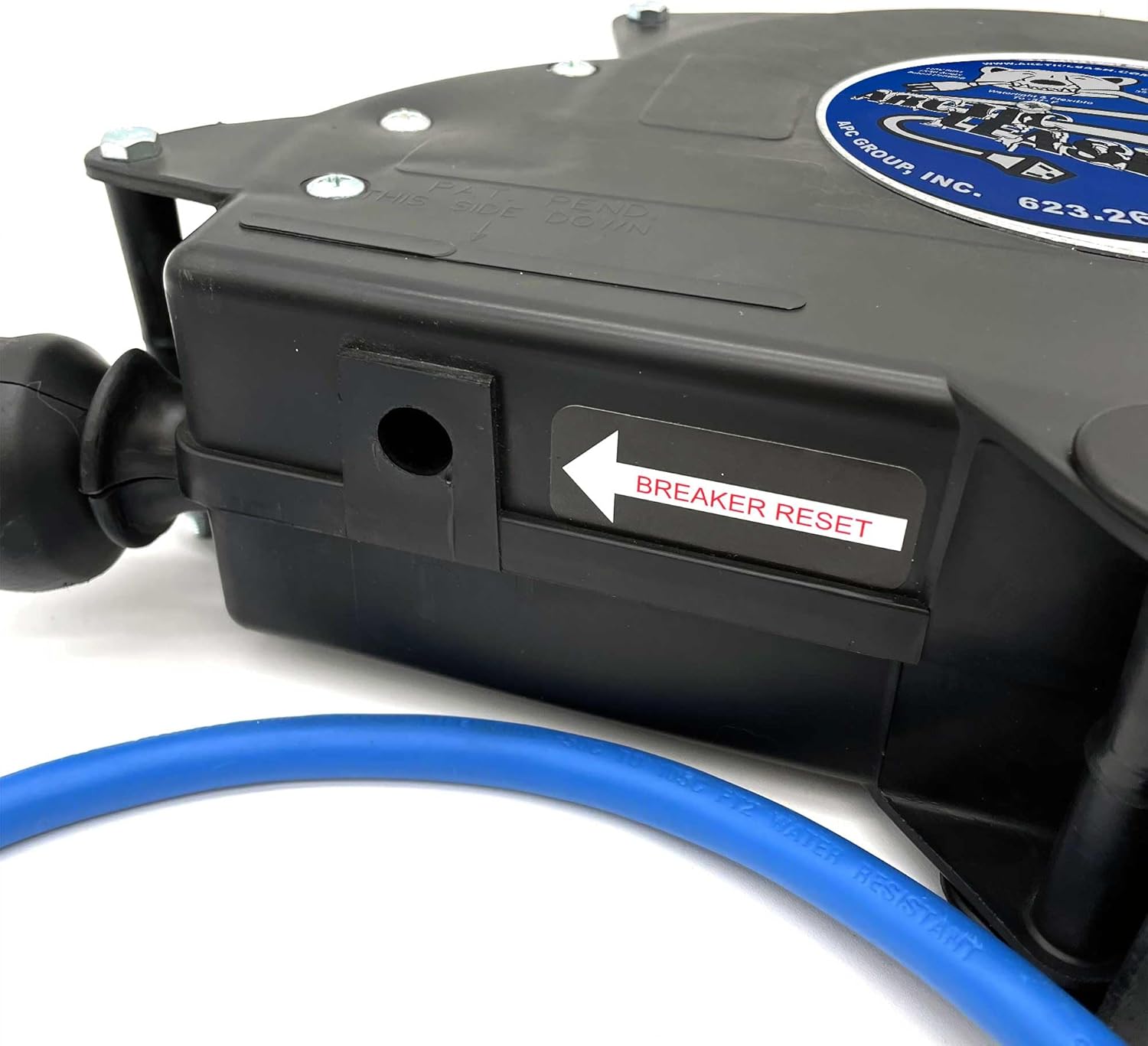 ARCTIC LEASH Outdoor Extreme Cold Weather Retractable Extension Cord Reel – 40 ft Heavy-Duty 16/3 SJEOOW Cable with 15A Resettable Breaker, 180° Swivel Mount, Flexible to -60°F, AL-401516-F-SB