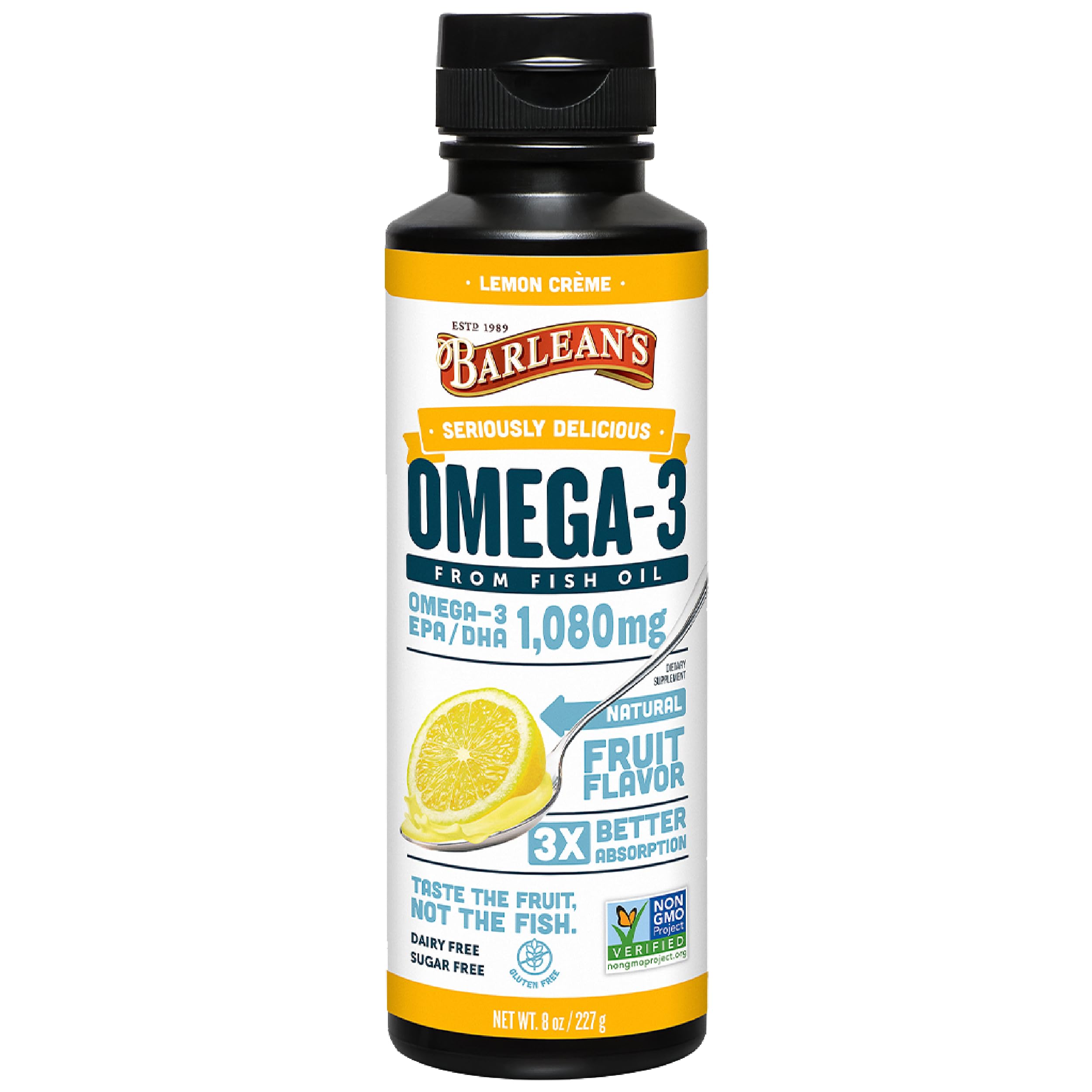 Amazon.com: Barlean's Lemon Crème Omega 3 Fish Oil Liquid Supplement ...