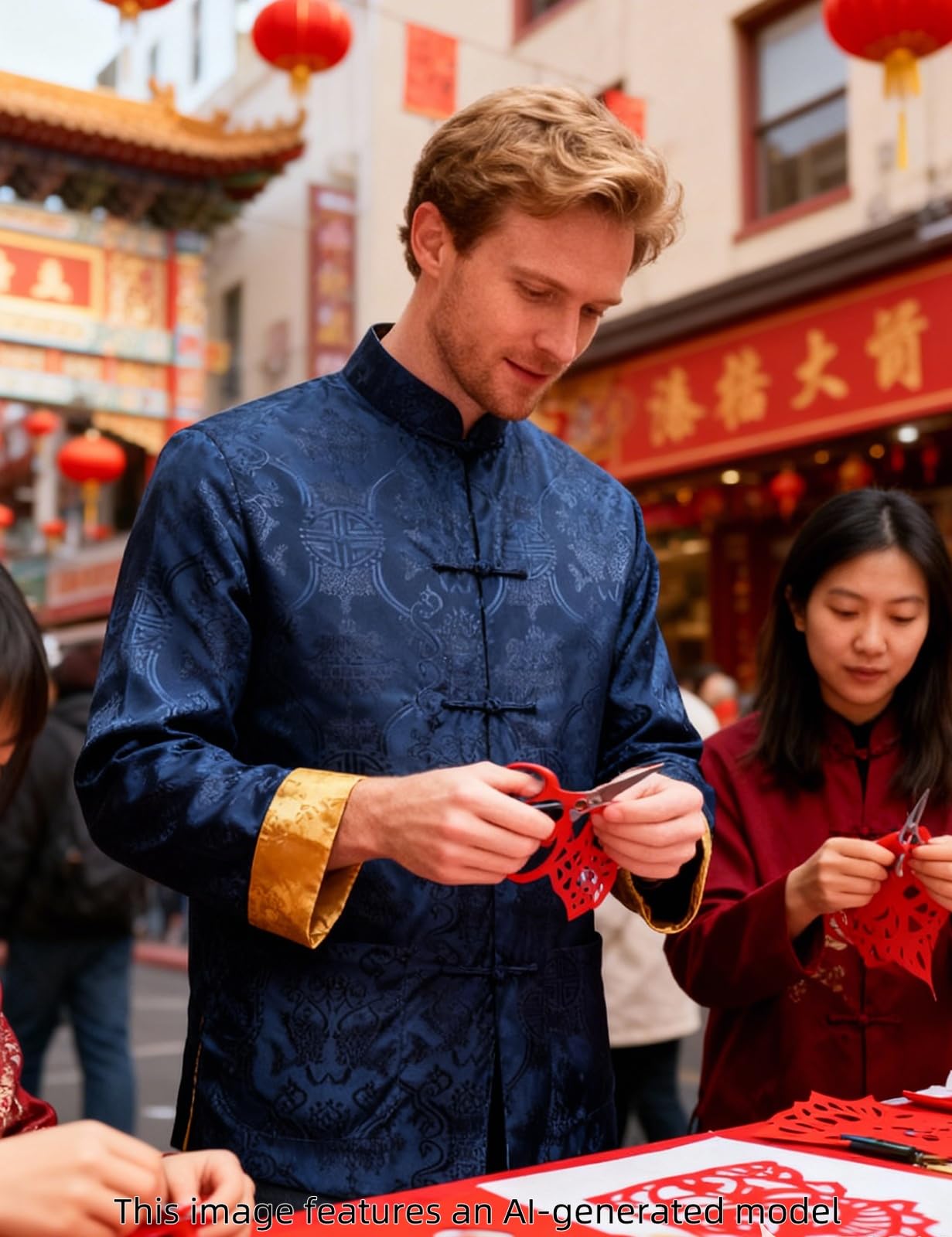 Funny World Tang-Anzug Hanfu Chinesisches Neujahrshemd traditionelle Kleidung langärmeliges Oberteil