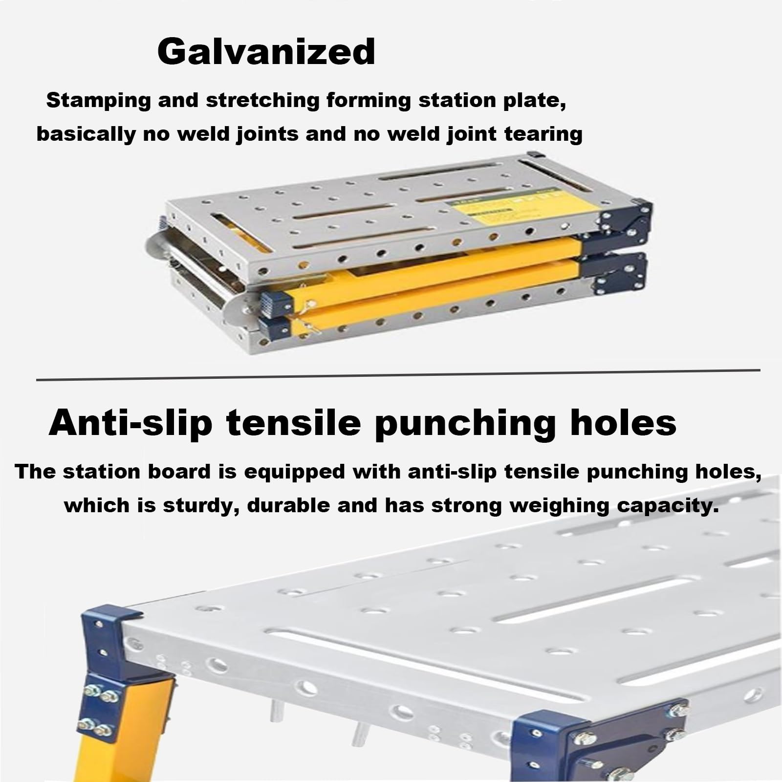 Piattaforma di lavoro pieghevole portatile con superficie antiscivolo per la pulizia del soffitto, verniciatura e lavaggio auto