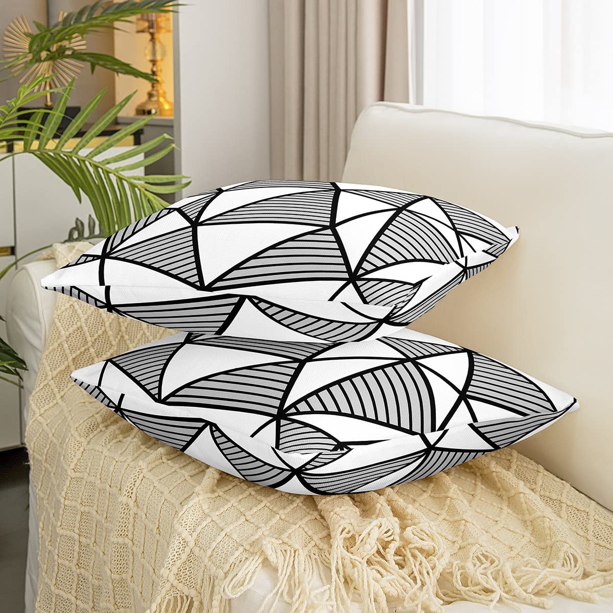 richhome Federa per cuscino con motivo geometrico colorato, 45,7 x 45,7 cm, stampa graffiti, per bambini, ragazzi, ragazze, moderna, hippie, street art, decorazione per feste, divano letto