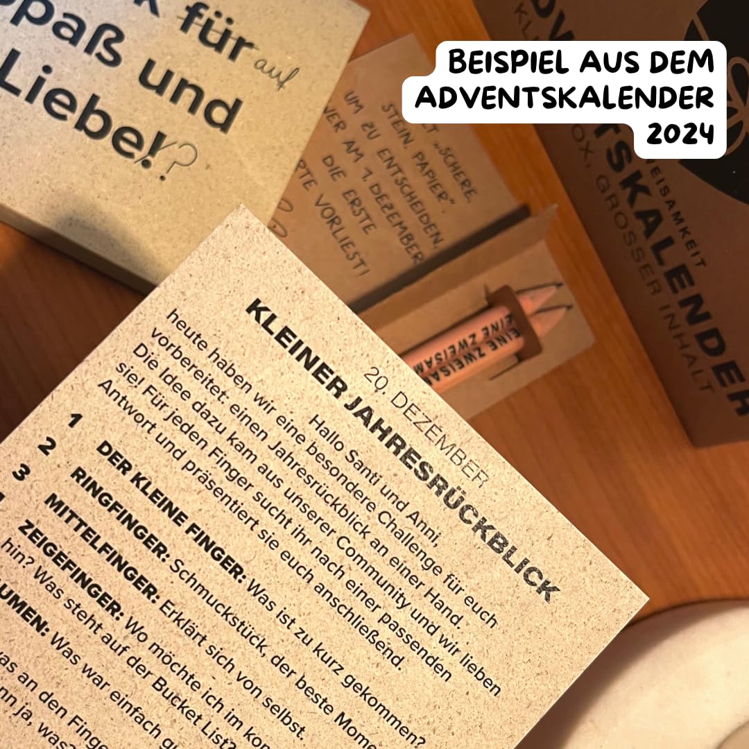 Adventskalender für Paare | Zum Mitmachen | für Männer und Frauen | Jeden Tag ein kleines Erlebnis für 2