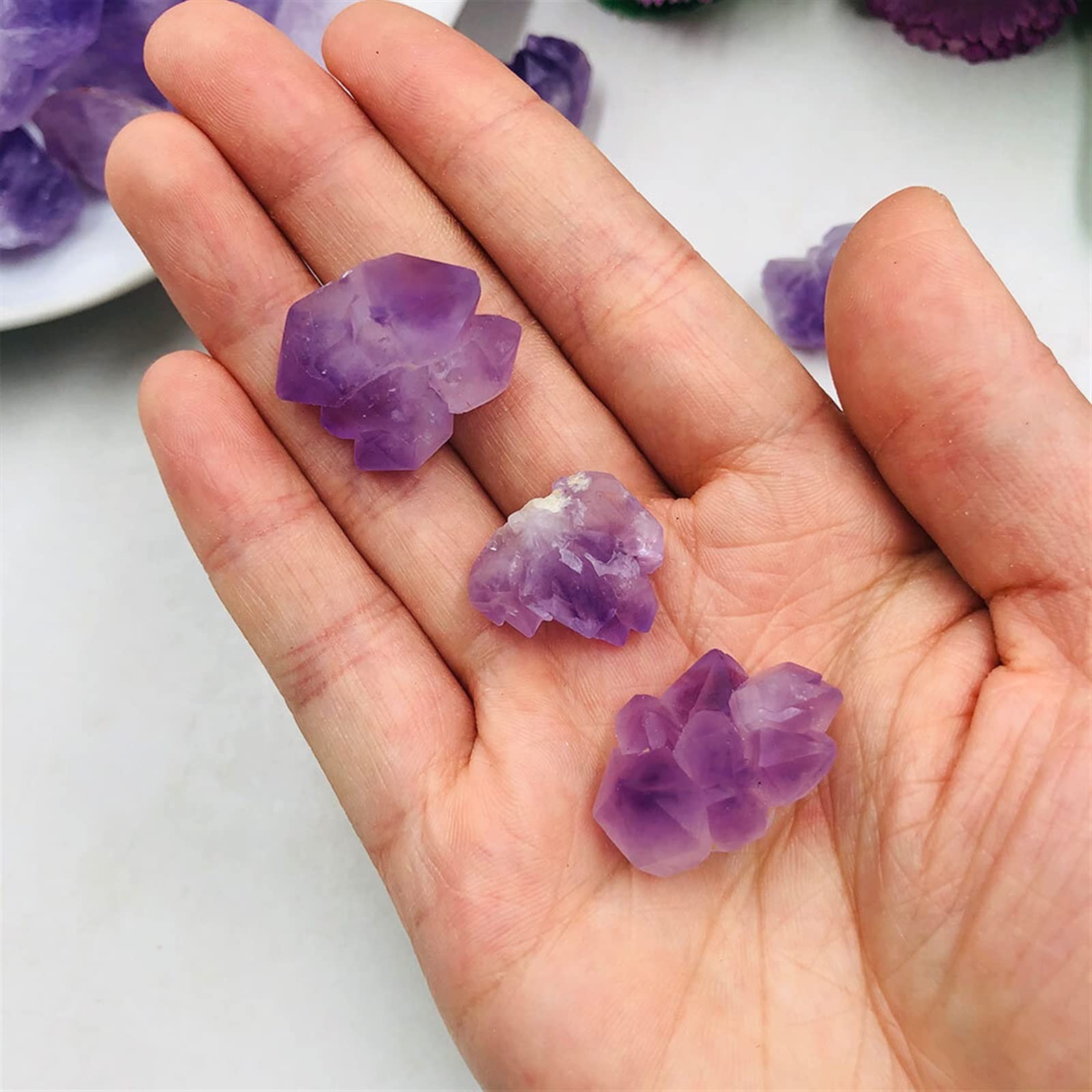 1 stück Zufällige Natürliche Lila Amethyst Blume Skelett Kristall Cluster Aquarium Home Room Decor Rock Stone ERTEYIN