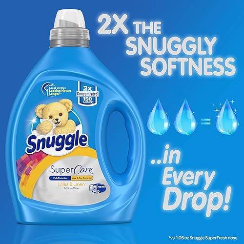 Miniatura 4 de Snuggle SuperCare - Suavizante líquido para tela con aroma a lirios y lino 2X concentrado 150 cargas