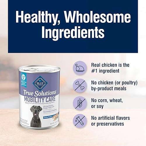 Miniatura 6 de Blue Buffalo True Solutions Jolly Joints - Alimento húmedo natural para perros adultos, con soporte para la movilidad de pollo, lata de 12.5 onzas