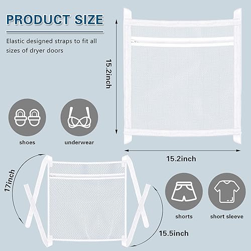 Miniatura 6 de Bolsa para secadora y lavadora de zapatillas, secadora para zapatos, ropa y lavandería, ajustador de correa elástica para la mayoría de las
