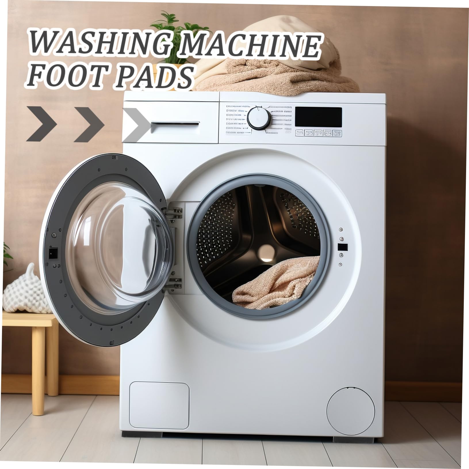 HEALLILY Washing Machine Mat 4pcs Anti-Vibration Gaskets for Noise Dampening Easy Installation