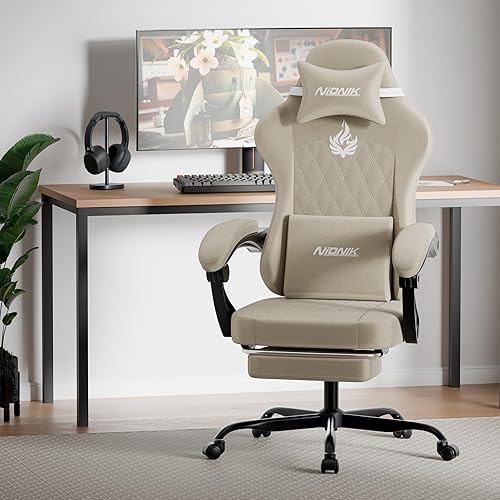 Miniatura 2 de Silla ergonómica para videojuegos, sillas para videojuegos, sillas de computadora para videojuegos, sillas de jugadores para adultos, soporte lumbar