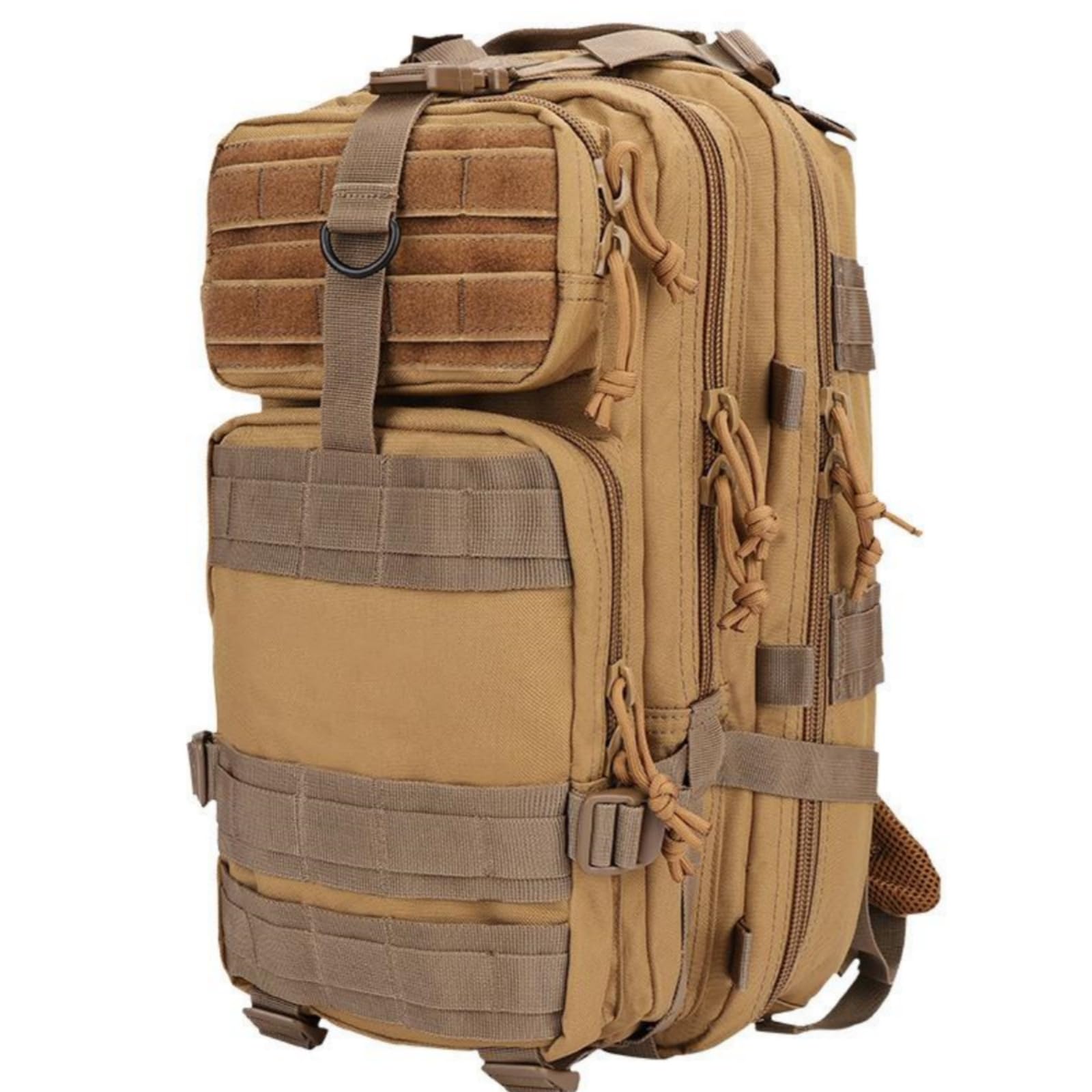 Taktischer Outdoor-Rucksack, Jagdrucksack, 3P, große Kapazität, multifunktionales Oxford-Stoff-MOLLE-System (Khaki)