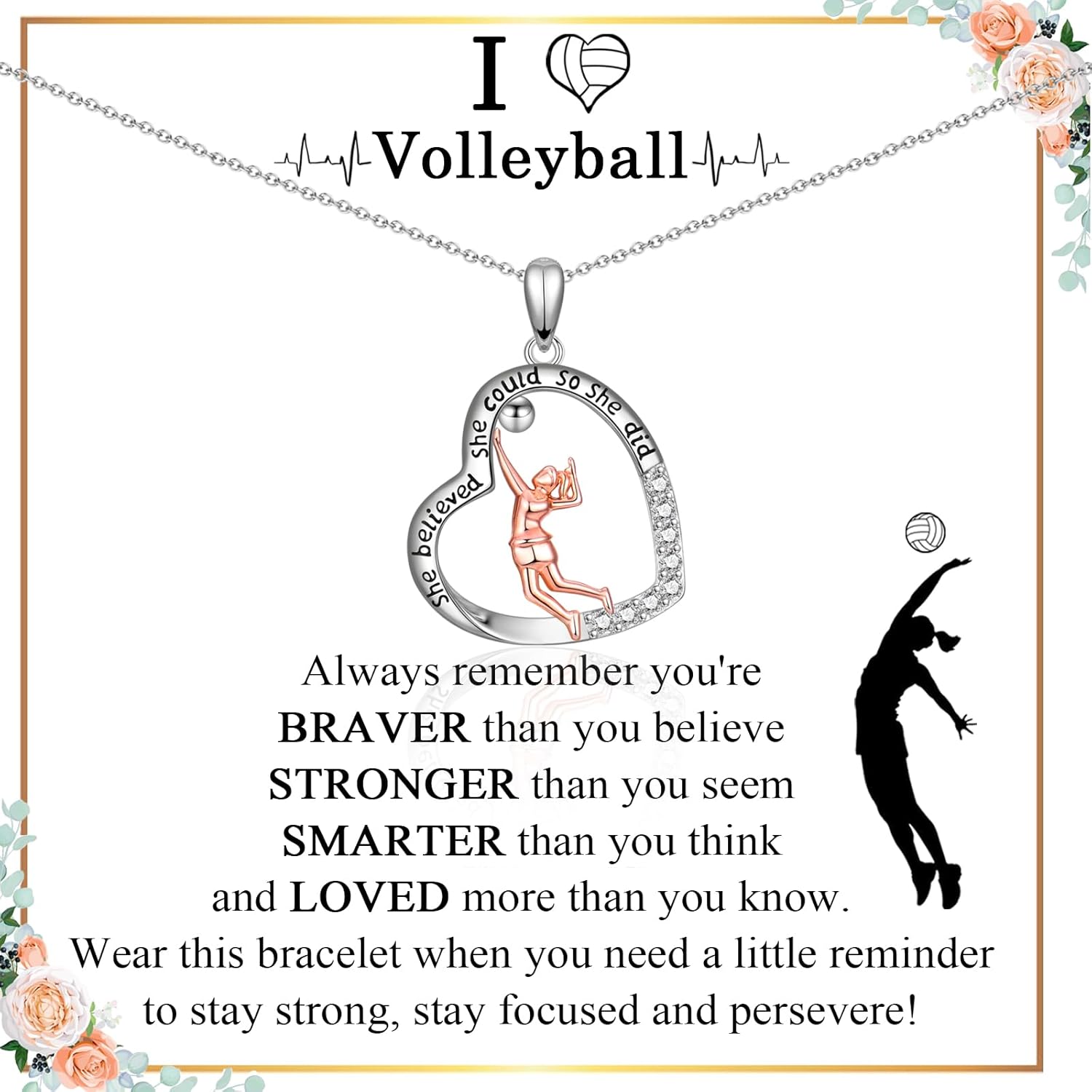 ACOGVN Volleyball Gifts Necklace for Teen Girls Women