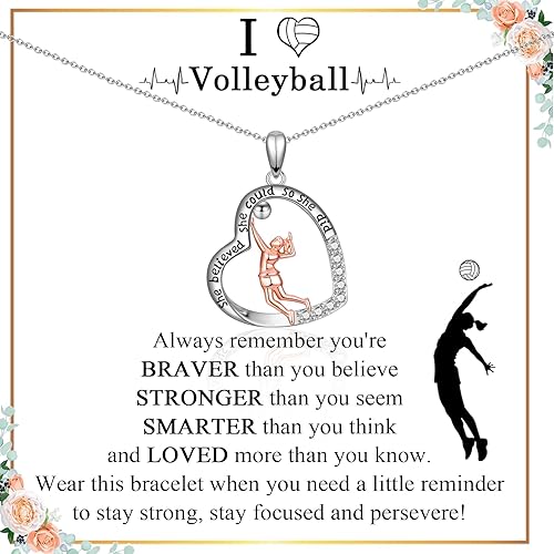 ACOGVN Collar de voleibol para adolescentes y mujeres, regalos de noche de voleibol para jugadores de voleibol, amantes del voleibol, entrenador de