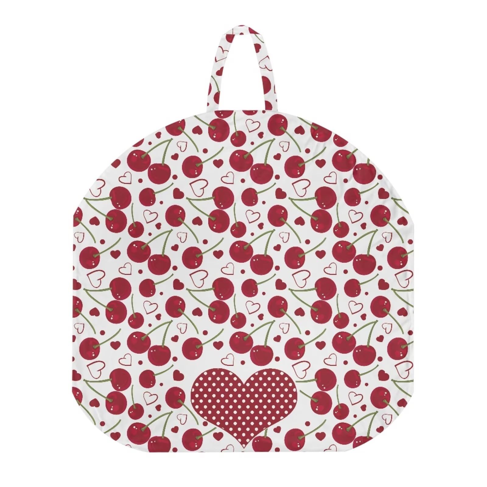 Babrukda Cherry Fruit Print Baby Lounger Cover for Newborn Red Love Heart Lounger Slipcover Removable Newborn Lounger Cover for Girls Baby Padded Lounger Infant Floor Seat Cover (Only Cover) -1