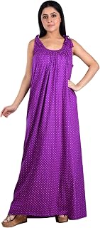 Piyali's Creation Women's Comfortable Purple Sleeveless Polka Nighty (XL-42) Price In India