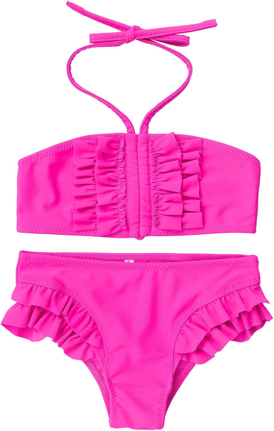 TTAO Girls Kids Two Piece Bikini Set Swimsuits Ruffle Top with Bottom Summer Swimwear Bathing Suits