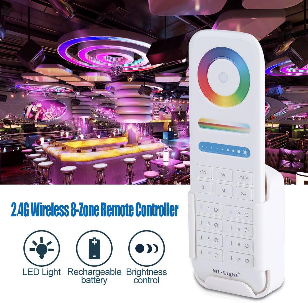LED Bulbs light 2.4G 8-Zone Remote Controller for RGB+CCT LED Bulbs Strip Lights