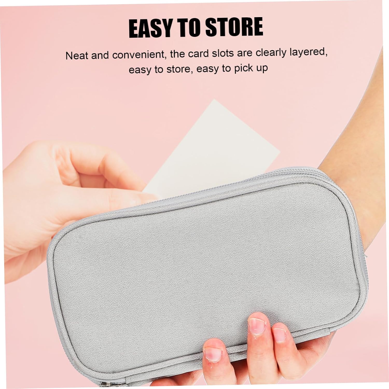 Double Layer Electronic Cable Organizer Case PU Zipper Pouch image 5
