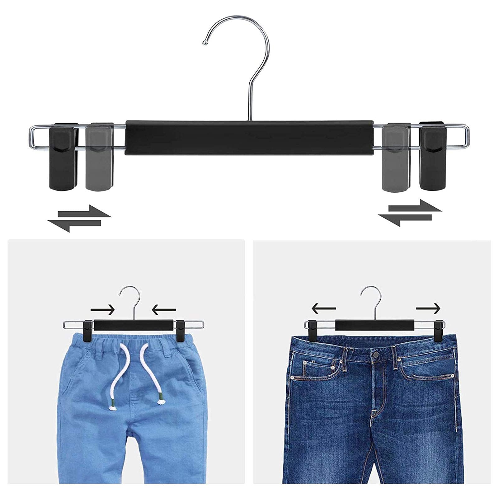 Hanger Central Confezione da 12 grucce resistenti e sottili, antiscivolo, con clip regolabili, girevole a 360 pezzi, 360 pezzi, 36 cm