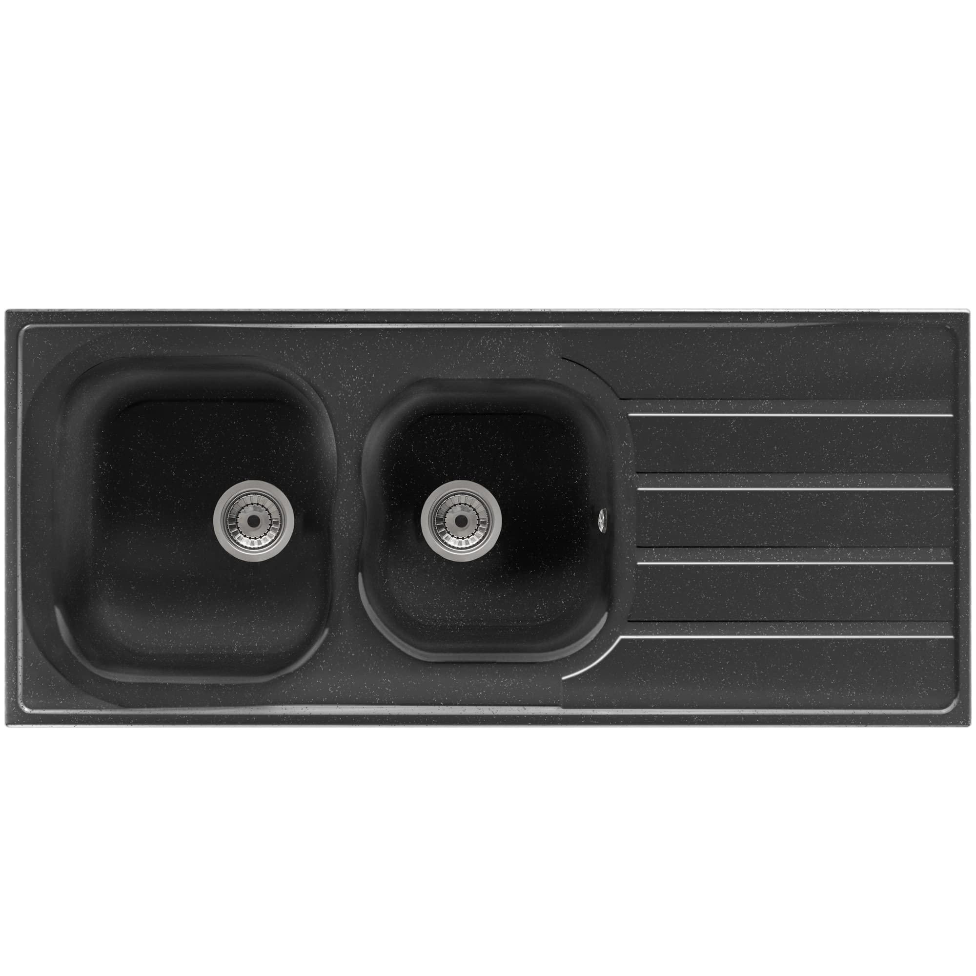 LiquidaDK20BL 2.0 Bowl SMC Composite Reversible Inset Large Black Kitchen Sink