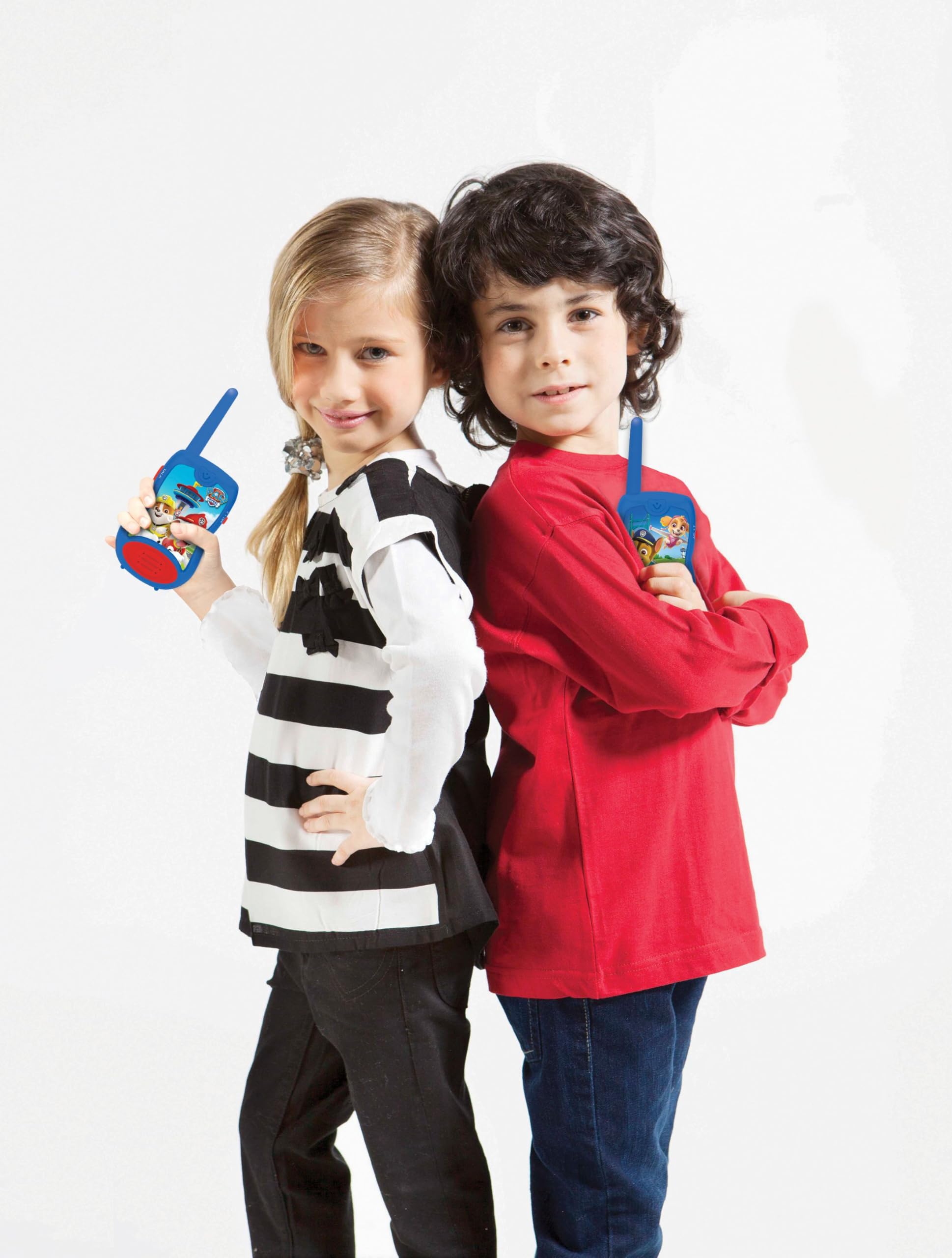 Lexibook Paw Patrol La Squadra dei Cuccioli Chase Walkie-Talkie, Clip da Cintura, 2 canali, Batteria, Blu/Rosso, TW12PALXB