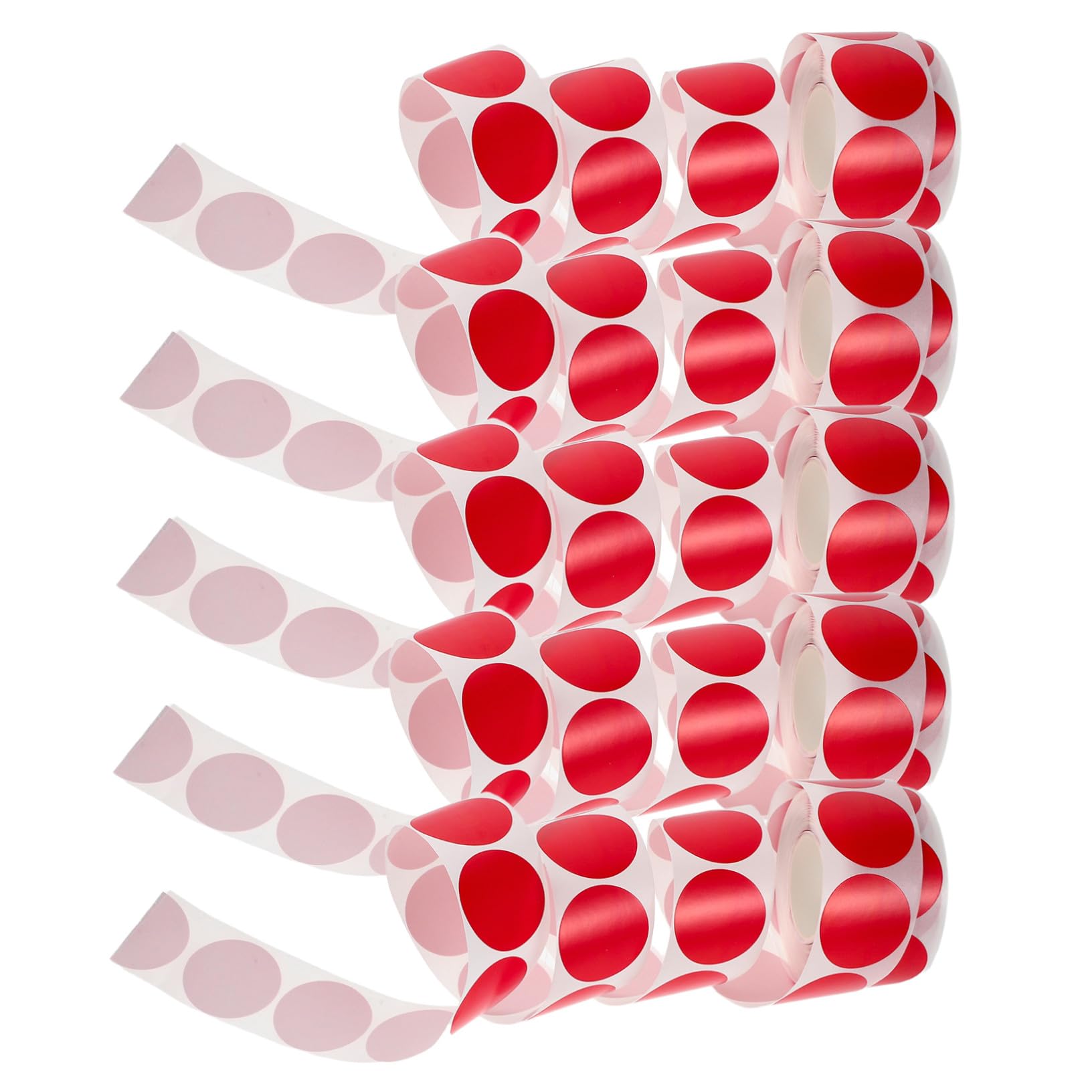 15 Etichette Adesive Rotonde Rosse per Codifica Colore Adesive Resistenti con Superficie Liscia per Scrittura Chiara e Sigillatura Pacchi